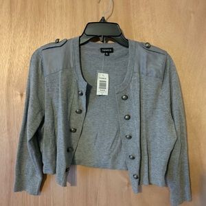 NWT Torrid gray cropped cardigan